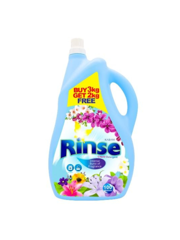 Rinse Liquid Detergent | Intense Burst | Buy 3kg Get 2kg Free - (5kg)