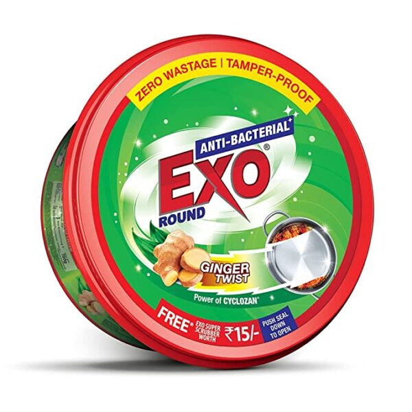Exo Round Dishwash Bar | Ginger Twist | With Free Scrubber