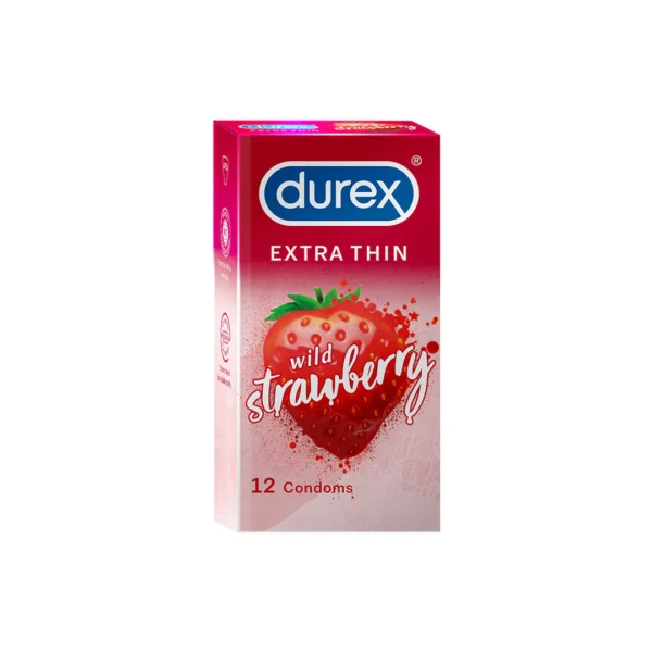 Durex Extra Thin Wild Strawberry Flavoured - (12N)
